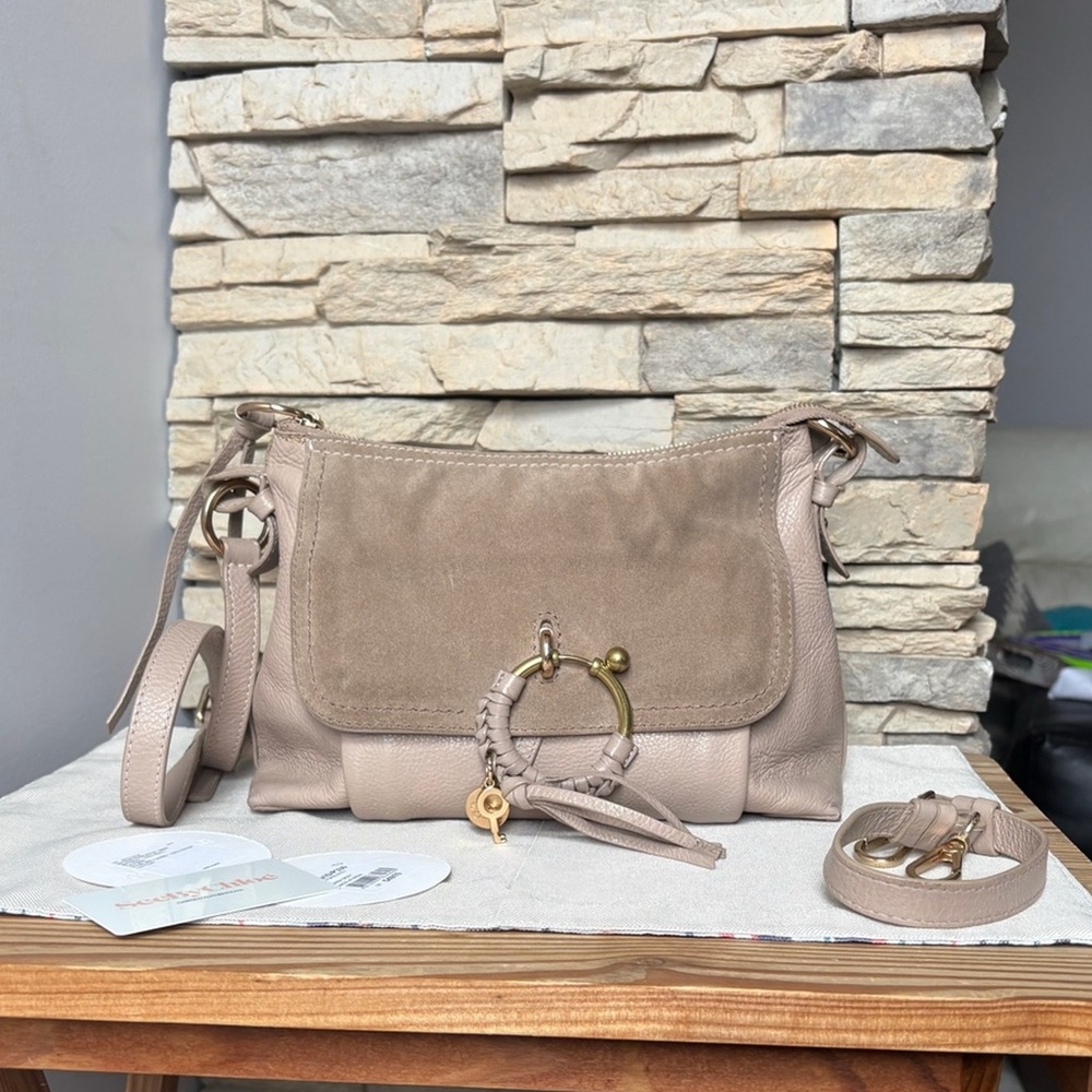 See by Chloé Joan Small Leather Crossbody Bag – Taupe / Nude